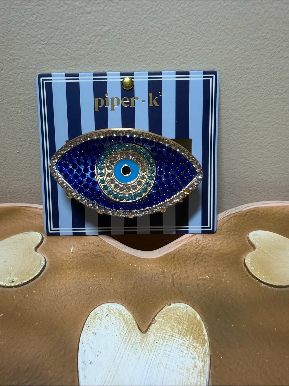 Piper K Glass Stones Evil Eye Hair Claw